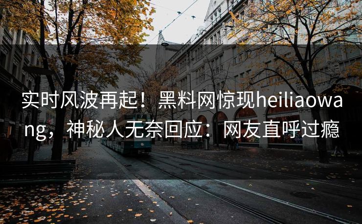 实时风波再起！黑料网惊现heiliaowang，神秘人无奈回应：网友直呼过瘾