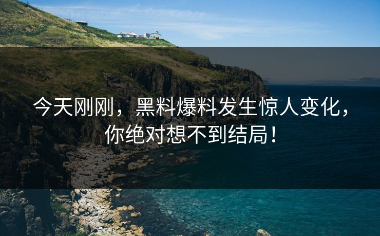 今天刚刚，黑料爆料发生惊人变化，你绝对想不到结局！