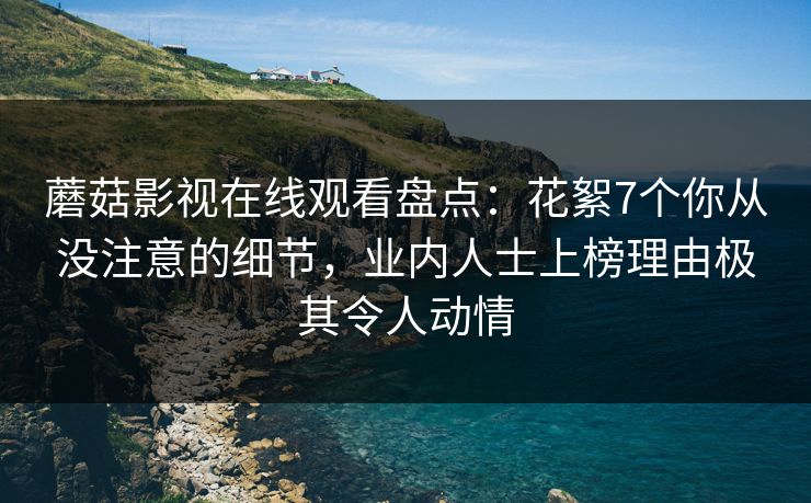 蘑菇影视在线观看盘点：花絮7个你从没注意的细节，业内人士上榜理由极其令人动情